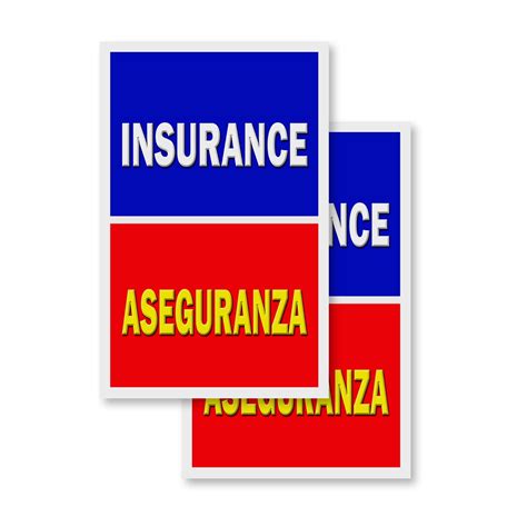 Insurance Aseguranza 2 Pack 24 X 36 Vinyl Decals Sign Insert Peel Insurance Aseguranza 2 Pack 24 X 36 Vinyl Decals Sign Insert Peel