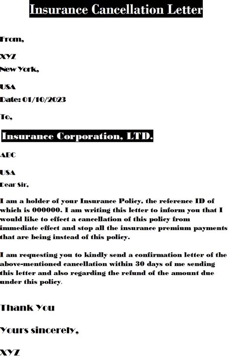 Insurance Cancellation Letter Templates Excel Word Template Insurance Cancellation Letter Templates Excel Word Template