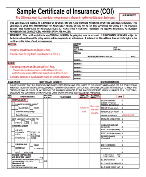 Insurance Certificate Pdf Insurance Certificate Pdf