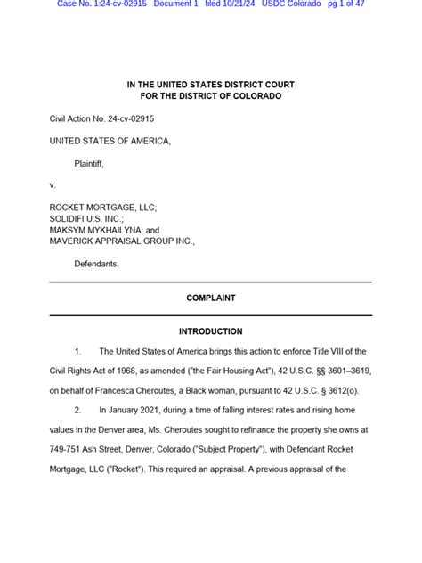 Justice Department Sues Rocket Mortgage Pdf Real Estate Appraisal Justice Department Sues Rocket Mortgage Pdf Real Estate Appraisal