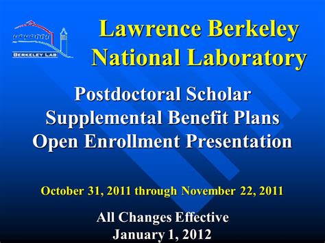 Lawrence Berkeley National Laboratory Postdoctoral Scholar Ppt Download Lawrence Berkeley National Laboratory Postdoctoral Scholar Ppt Download