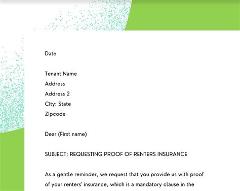 Letter To Tenant Requesting Proof Of Insurance Pdf Template Pure Letter To Tenant Requesting Proof Of Insurance Pdf Template Pure