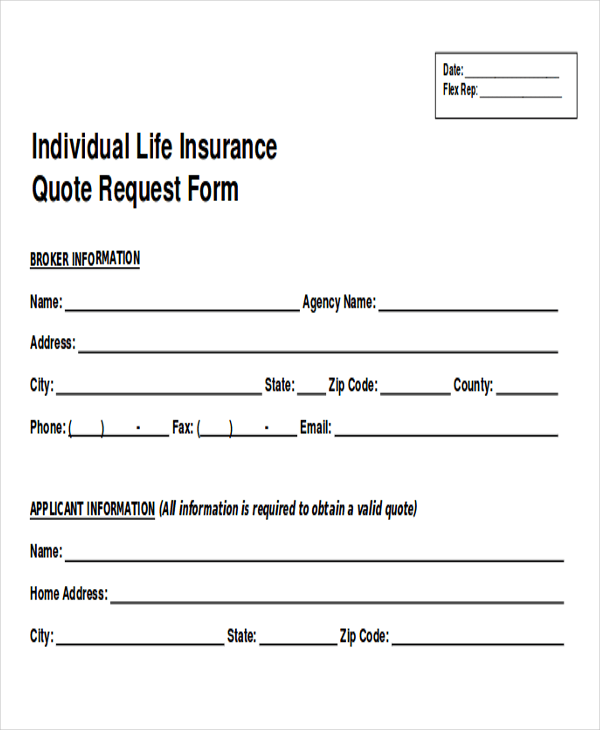 Life Insurance Quote Template Life Insurance Quote Template