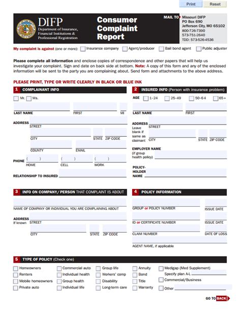 Missouri Insurance Commissioner Complaint Missouri Insurance Commissioner Complaint