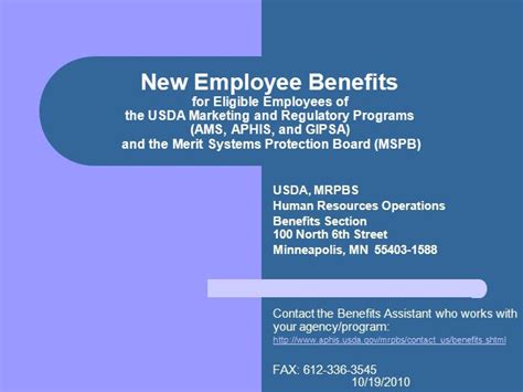 New Employee Benefits For Eligible Employees Of The Usda Marketing And New Employee Benefits For Eligible Employees Of The Usda Marketing And