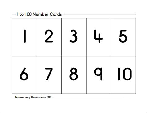 Number Card Template Pdf Template Number Card Template Pdf Template