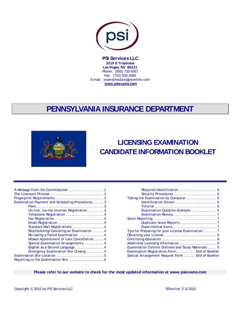 Pdf Pennsylvania Insurance Department Old Exam Info Pdf Pennsylvania Insurance Department Old Exam Info