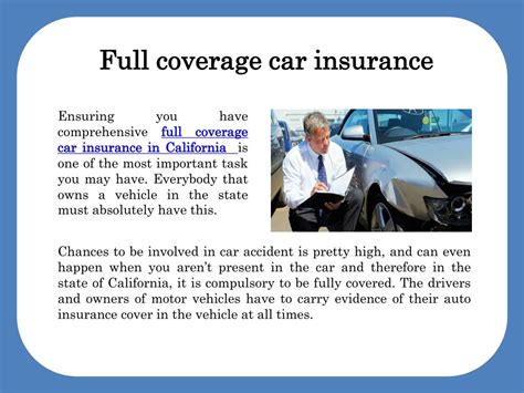 Ppt Full Coverage Car Insurance In California Powerpoint Presentation