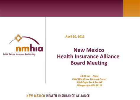 Ppt New Mexico Health Insurance Alliance Board Meeting Powerpoint Ppt New Mexico Health Insurance Alliance Board Meeting Powerpoint