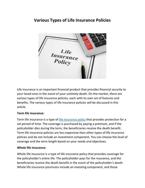 Ppt Various Types Of Life Insurance Policies Powerpoint Presentation Ppt Various Types Of Life Insurance Policies Powerpoint Presentation