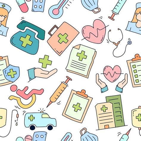 Premium Vector Seamless Pattern With Medical Elements Health Care Premium Vector Seamless Pattern With Medical Elements Health Care