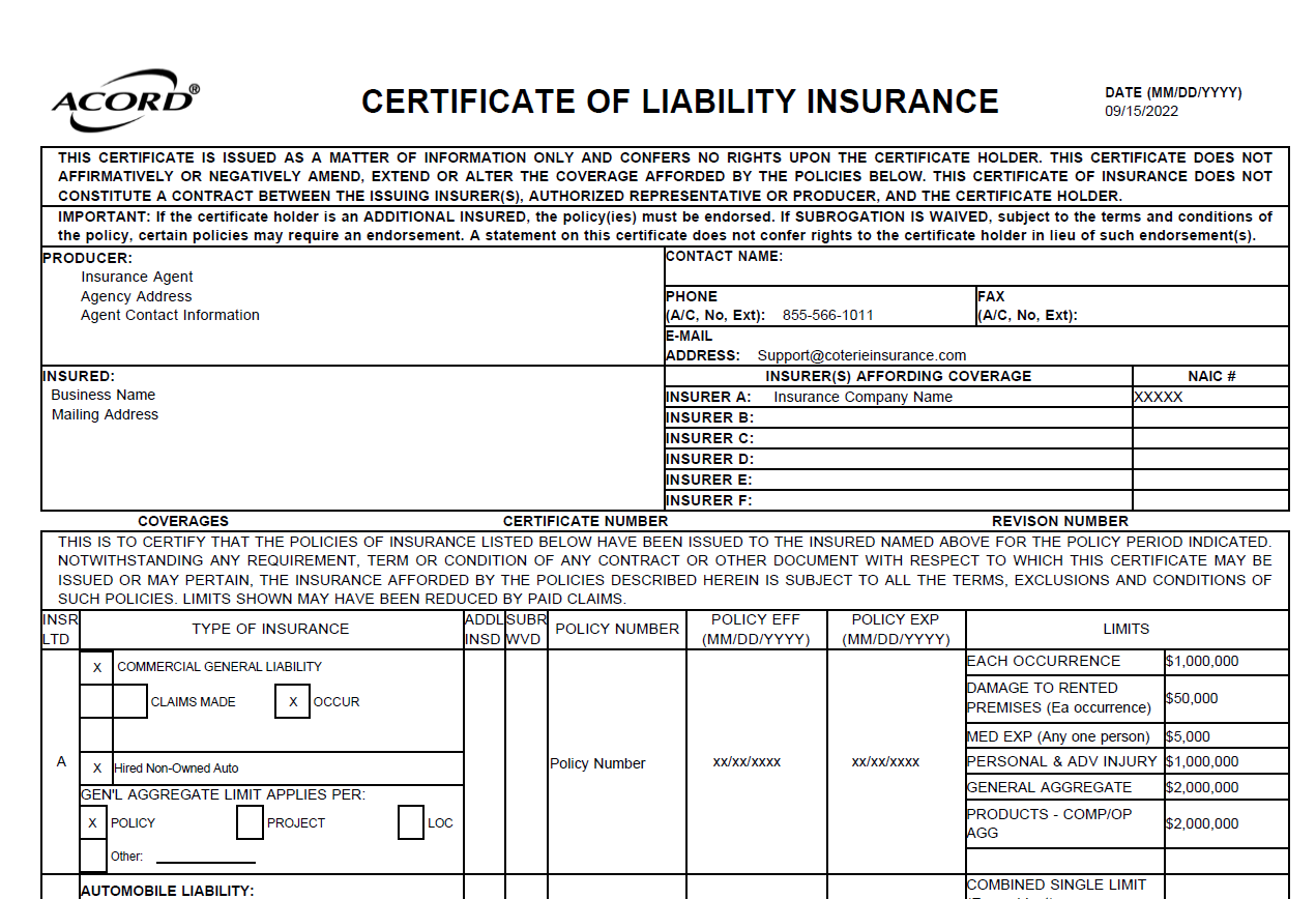 Price Of Business Insurance