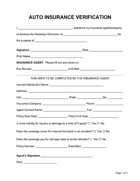 Proof Of Auto Insurance Template Free Proof Of Auto Insurance Template Free