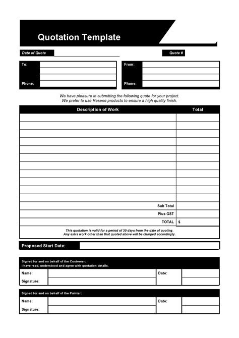 Quotation Sheet Quotation Sheet