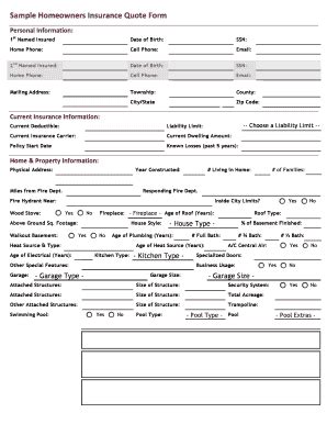 Quote For Homeowners Insurance Fill Online Printable Fillable Quote For Homeowners Insurance Fill Online Printable Fillable