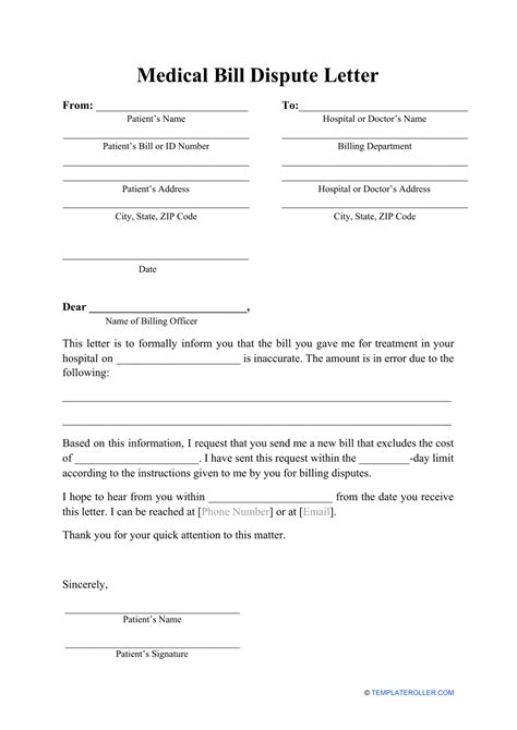 Sample Letter To Dispute Medical Bill Sample Letter To Dispute Medical Bill