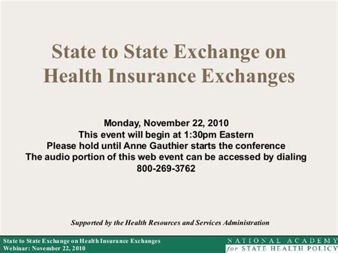 State To State Exchange On Health Insurance Exchanges Ppt State To State Exchange On Health Insurance Exchanges Ppt