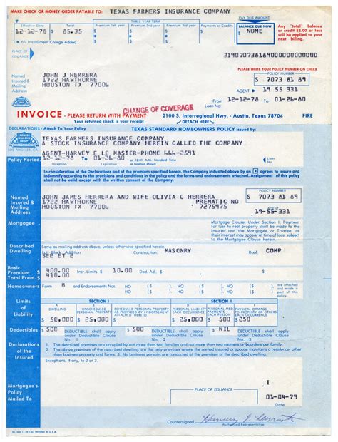 Texas Standard Homeowners Policy Issued By Texas Farmers Insurance Texas Standard Homeowners Policy Issued By Texas Farmers Insurance