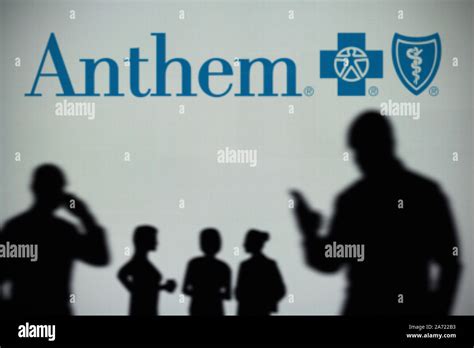 The Anthem Insurance Company Logo Is Seen On An Led Screen In The The Anthem Insurance Company Logo Is Seen On An Led Screen In The