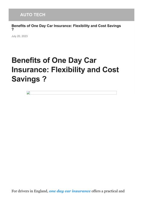 The Benefits Of 1 Day Car Insurance The Benefits Of 1 Day Car Insurance