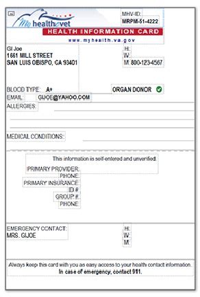 Va Health Information Card California American Legion Va Health Information Card California American Legion