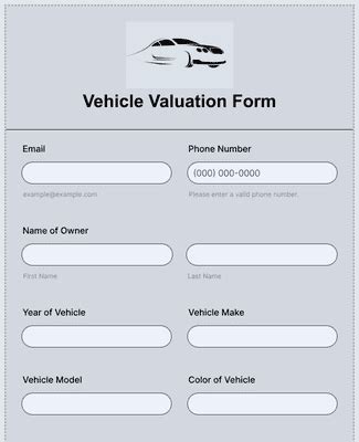 Vehicle Valuation Form Template Jotform Vehicle Valuation Form Template Jotform