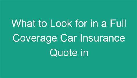What To Look For In A Full Coverage Car Insurance Quote In Massachusetts What To Look For In A Full Coverage Car Insurance Quote In Massachusetts