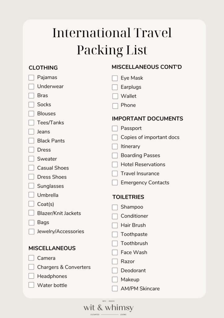 What To Pack For International Travel Wit Whimsy What To Pack For International Travel Wit Whimsy