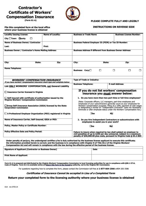 Workers Compensation Workers Compensation Certificate Of Insurance Form Workers Compensation Workers Compensation Certificate Of Insurance Form